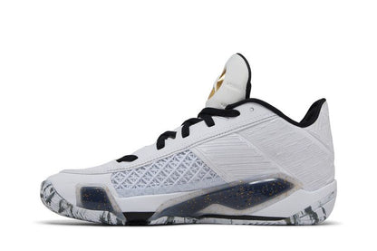 Jordan 38 Low White Metallic Gold Black
