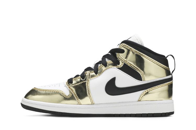 Jordan 1 Mid Metallic Gold Black White (PS)