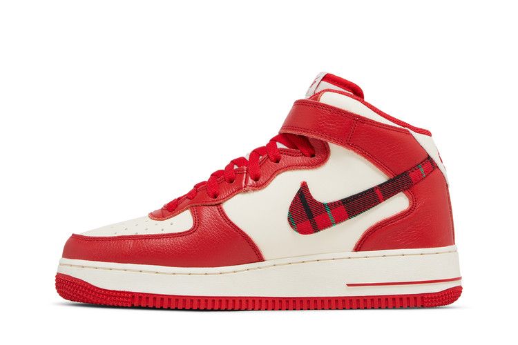 Nike Air Force 1 Mid '07 LX Plaid Cream Red