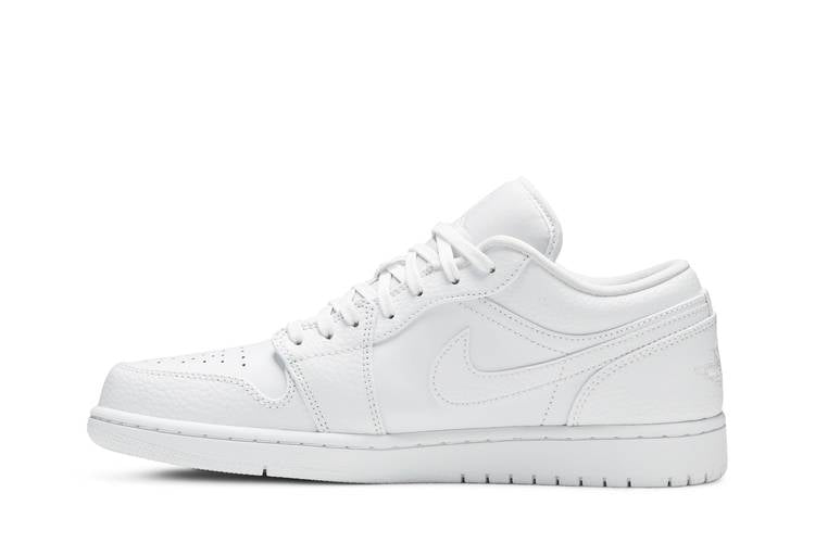 Jordan 1 Low Triple White Tumbled Leather