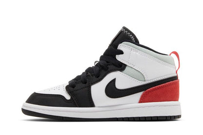 Jordan 1 Mid SE White Black Red Spruce (PS)