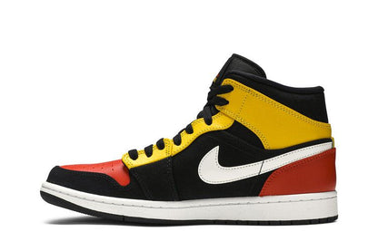 Jordan 1 Mid Black Amarillo Orange