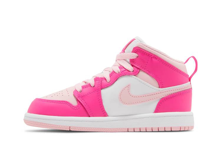 Jordan 1 Mid White Fierce Pink (PS)