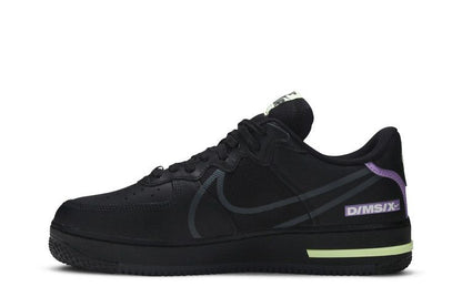 Nike Air Force 1 React Black Violet Star Barely Volt
