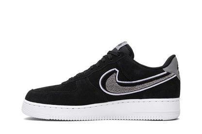 Nike Air Force 1 Low 3D Chenille Swoosh Black Cool Grey