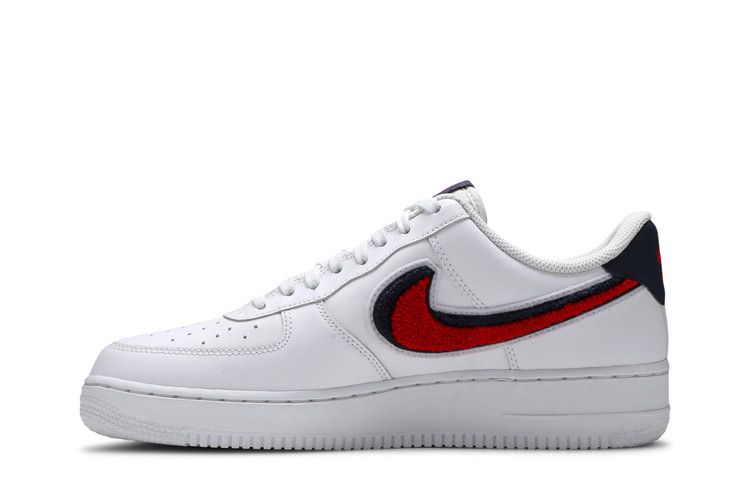 Nike Air Force 1 Low 3D Chenille Swoosh White Red Blue