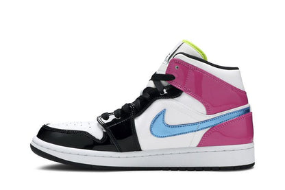 Jordan 1 Mid White Black Cyber Pink