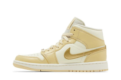 Jordan 1 Mid SE Pale Vanilla Metallic Gold (Women's)