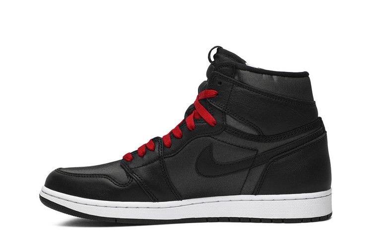 Jordan 1 Retro High Black Satin Gym Red