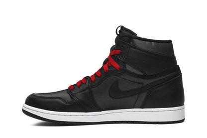 Jordan 1 Retro High Black Satin Gym Red