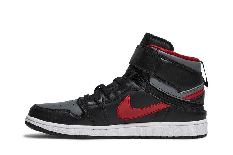 Jordan 1 High FlyEase Black Gym Red Smoke Grey