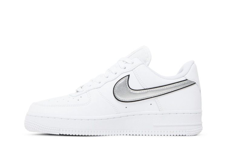 Nike Air Force 1 Low '07 Essential White Metallic Silver Black (Women's)