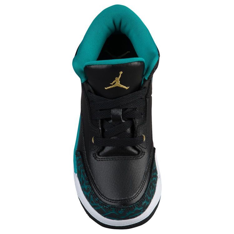 Jordan 3 Retro Black Metallic Gold Rio Teal (PS)