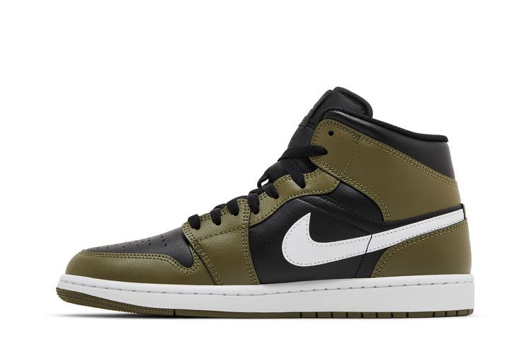 Jordan 1 Mid Black White Olive