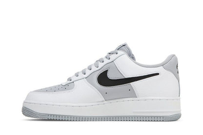 Nike Air Force 1 Low Cut-Out White Grey Black Swoosh