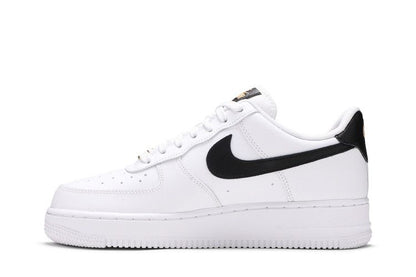 Nike Air Force 1 Low '07 Essential White Black Gold Mini Swoosh (Women's)