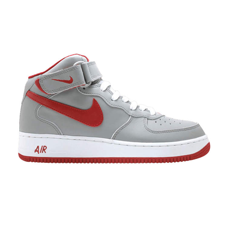 Nike Air Force 1 Mid Grey Varsity Red