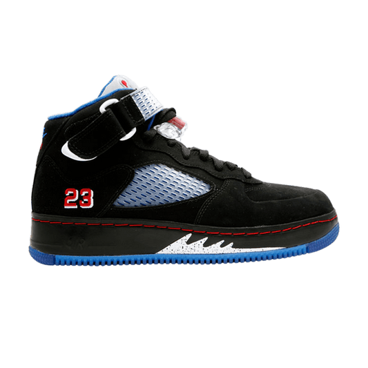 Jordan AJF 5 Black Blue Ribbon Varsity Red