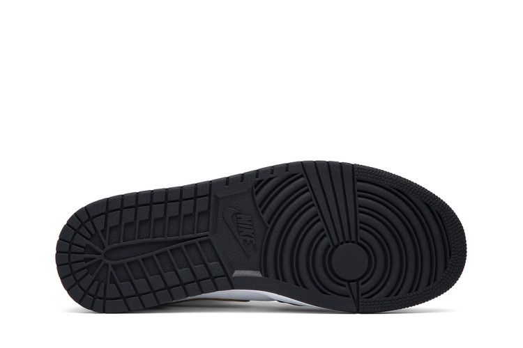 Jordan 1 Mid Patent Black White Gold