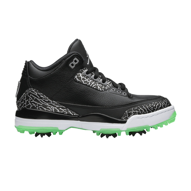 Jordan 3 Retro Golf Black Green Glow