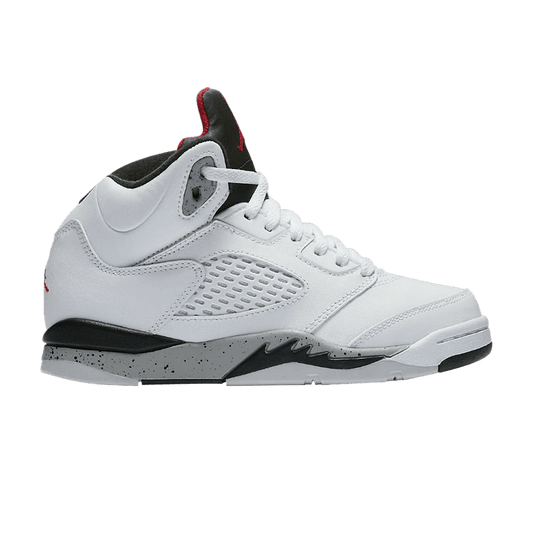 Jordan 5 Retro White Black Matte Silver University Red (PS)