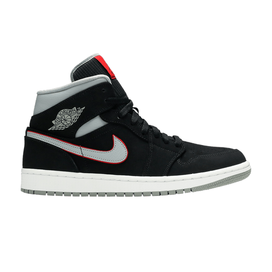 Jordan 1 Mid Black Particle Grey Gym Red