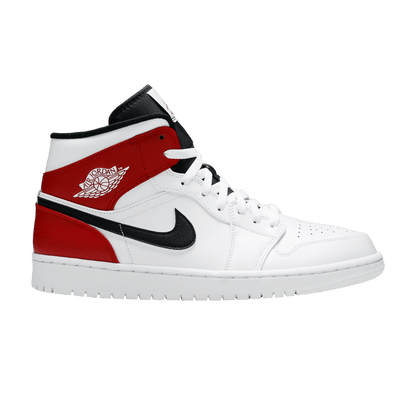 Jordan 1 Mid White Black Gym Red
