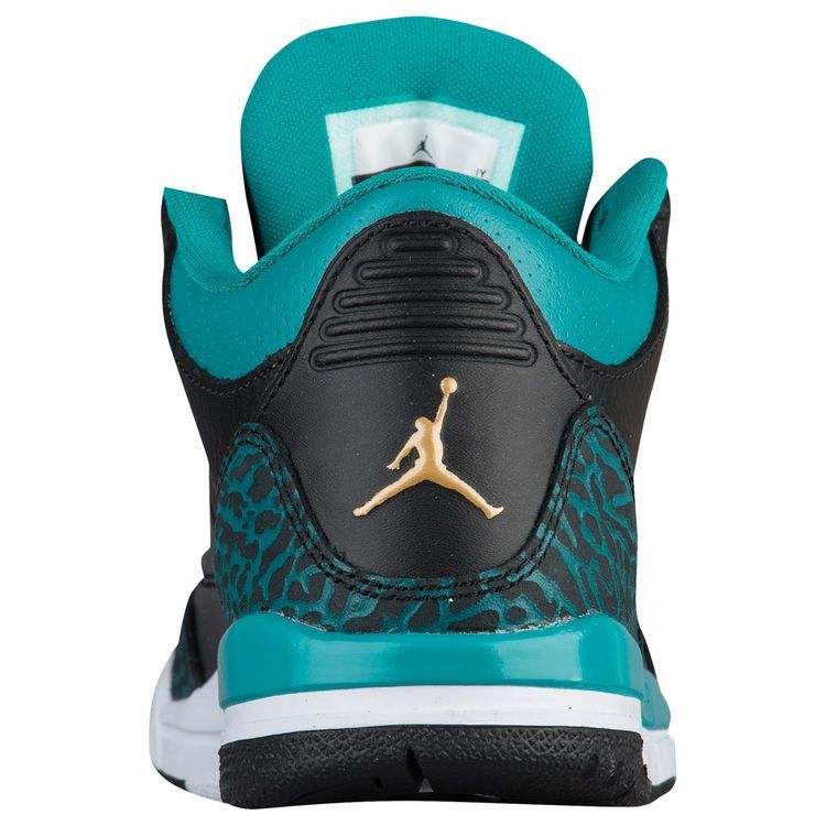Jordan 3 Retro Black Metallic Gold Rio Teal (PS)