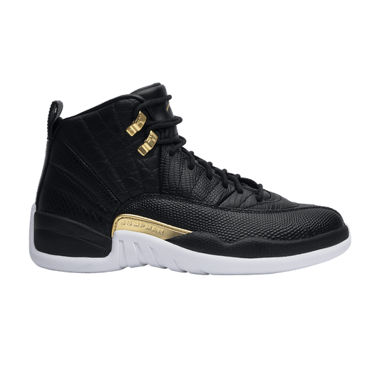 Jordan 12 Retro Black Metallic Gold White (Women's)