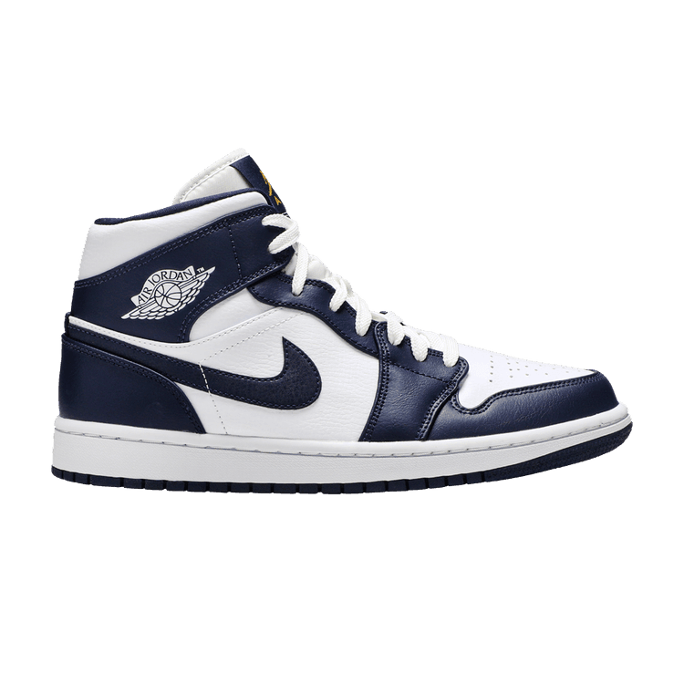 Jordan 1 Mid White Metallic Gold Obsidian