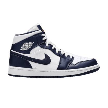 Jordan 1 Mid White Metallic Gold Obsidian