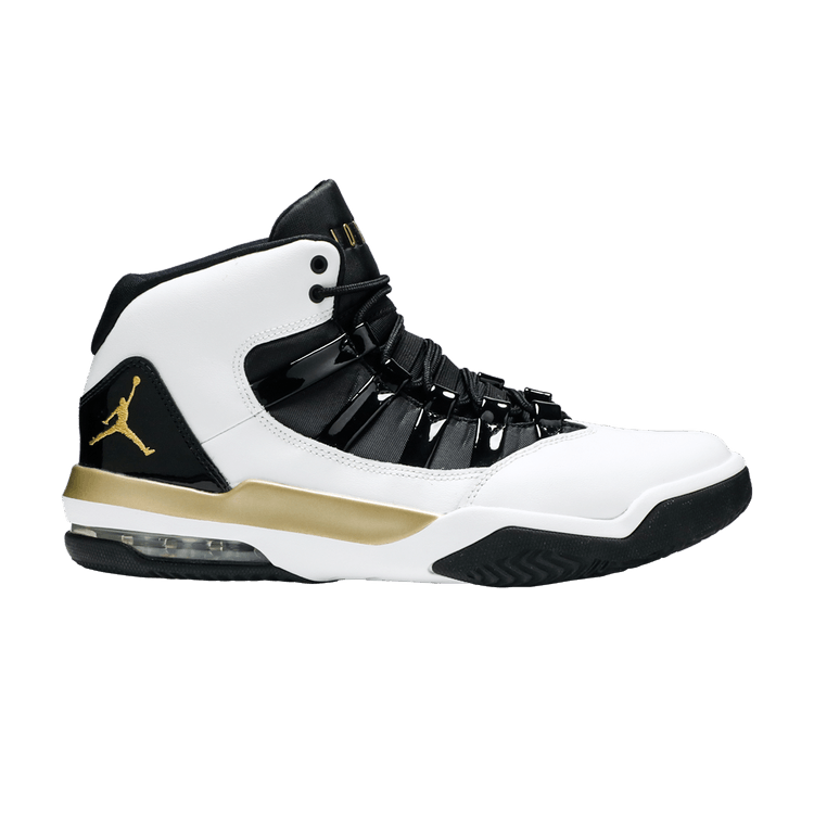 Jordan Max Aura White Metallic Gold Black