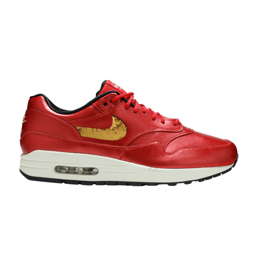Nike Air Max 1 Red Gold Sequin (Women's)