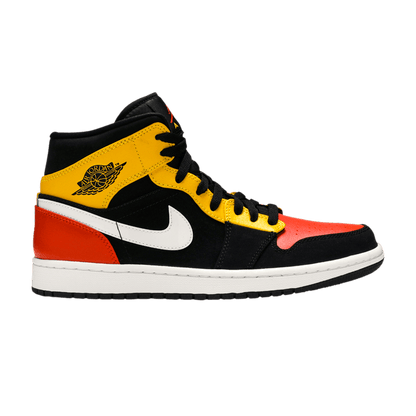 Jordan 1 Mid Black Amarillo Orange