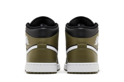 Jordan 1 Mid Black White Olive