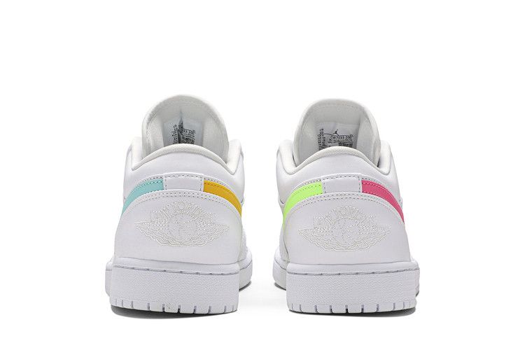 Jordan 1 Low White Multi-Color Swoosh