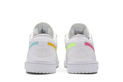 Jordan 1 Low White Multi-Color Swoosh