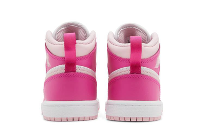 Jordan 1 Mid White Fierce Pink (PS)