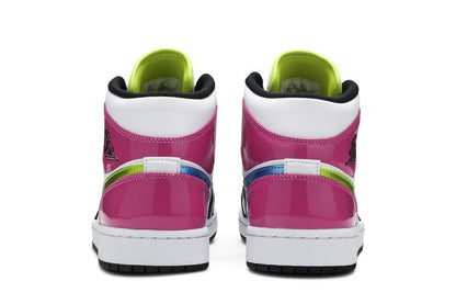 Jordan 1 Mid White Black Cyber Pink