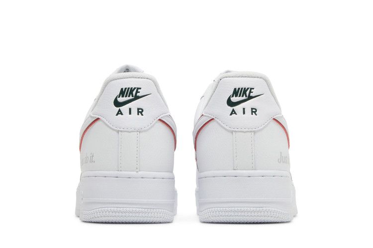 Nike Air Force 1 Low Just Do It White Noble Green Metallic Silver University Red