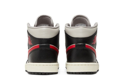 Jordan 1 Mid Black College Grey Gym Red (Women's)