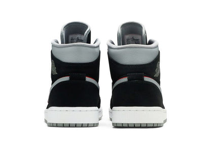 Jordan 1 Mid Black Particle Grey Gym Red