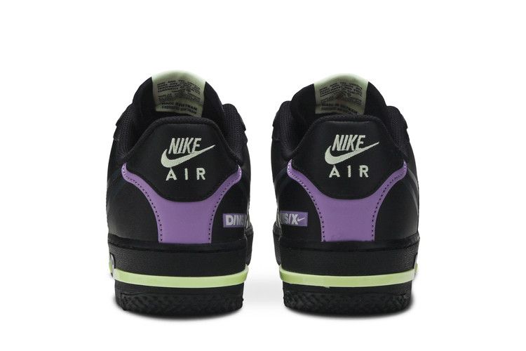 Nike Air Force 1 React Black Violet Star Barely Volt