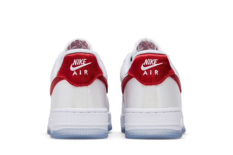 Nike Air Force 1 Low '07 Satin White Varsity Red (Women's)