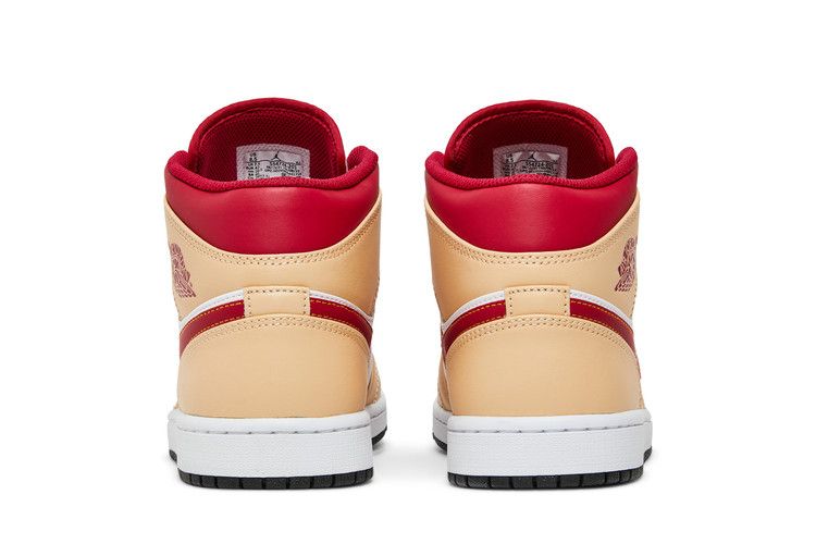 Jordan 1 Mid Light Curry Cardinal