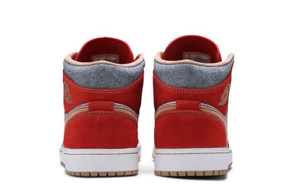 Jordan 1 Mid Denim Red