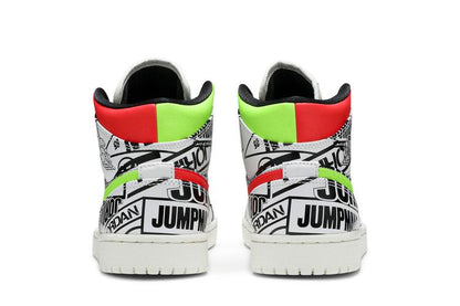 Jordan 1 Mid All Over Logos