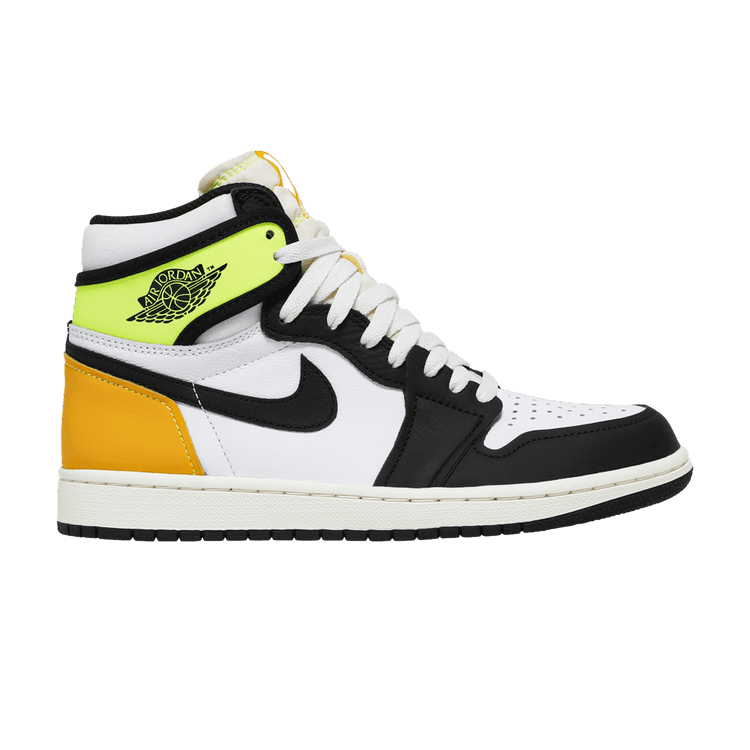 Jordan 1 Retro High White Black Volt University Gold