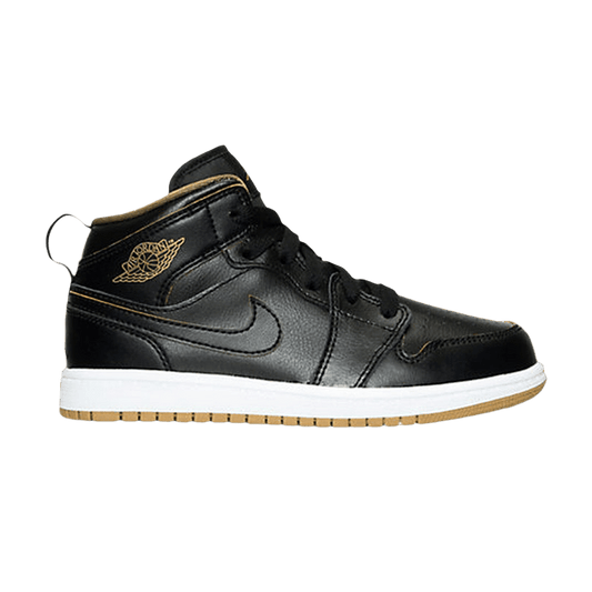 Jordan 1 Mid Black Metallic Gold (PS)