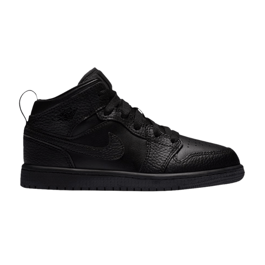 Jordan 1 Mid Triple Black Tumbled Leather (PS)